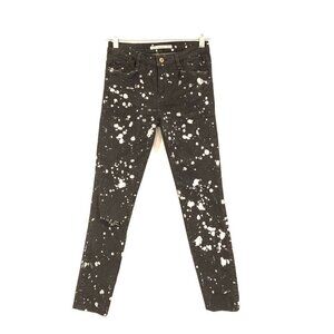 Zara 4 Black High Rise Paint Splatter Skinny Jeans